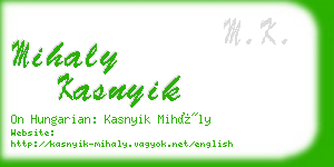 mihaly kasnyik business card